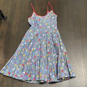 Ralph Lauren Rugby Blue Floral Dress with Lace-up Back